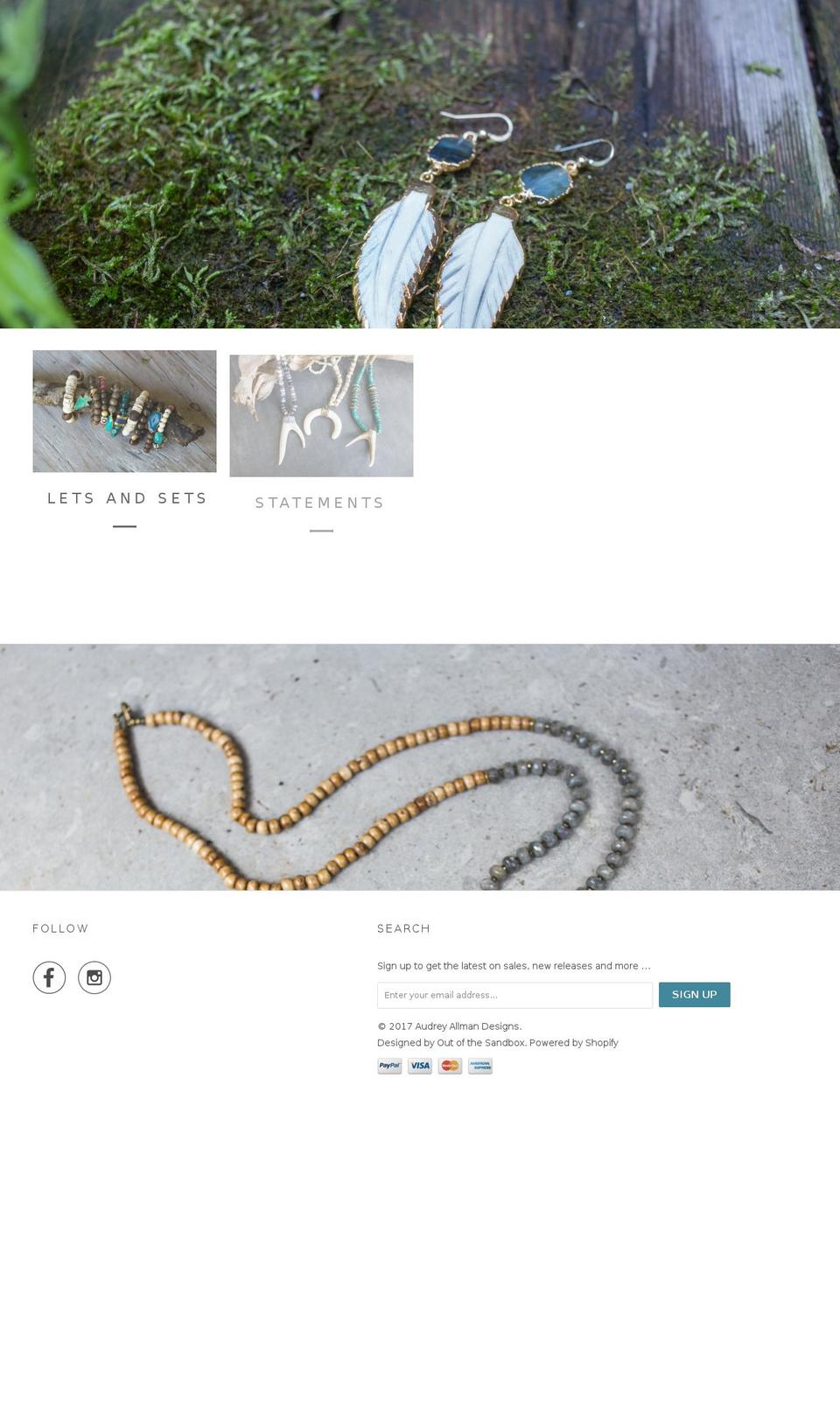 audreyallmandesigns.com shopify website screenshot