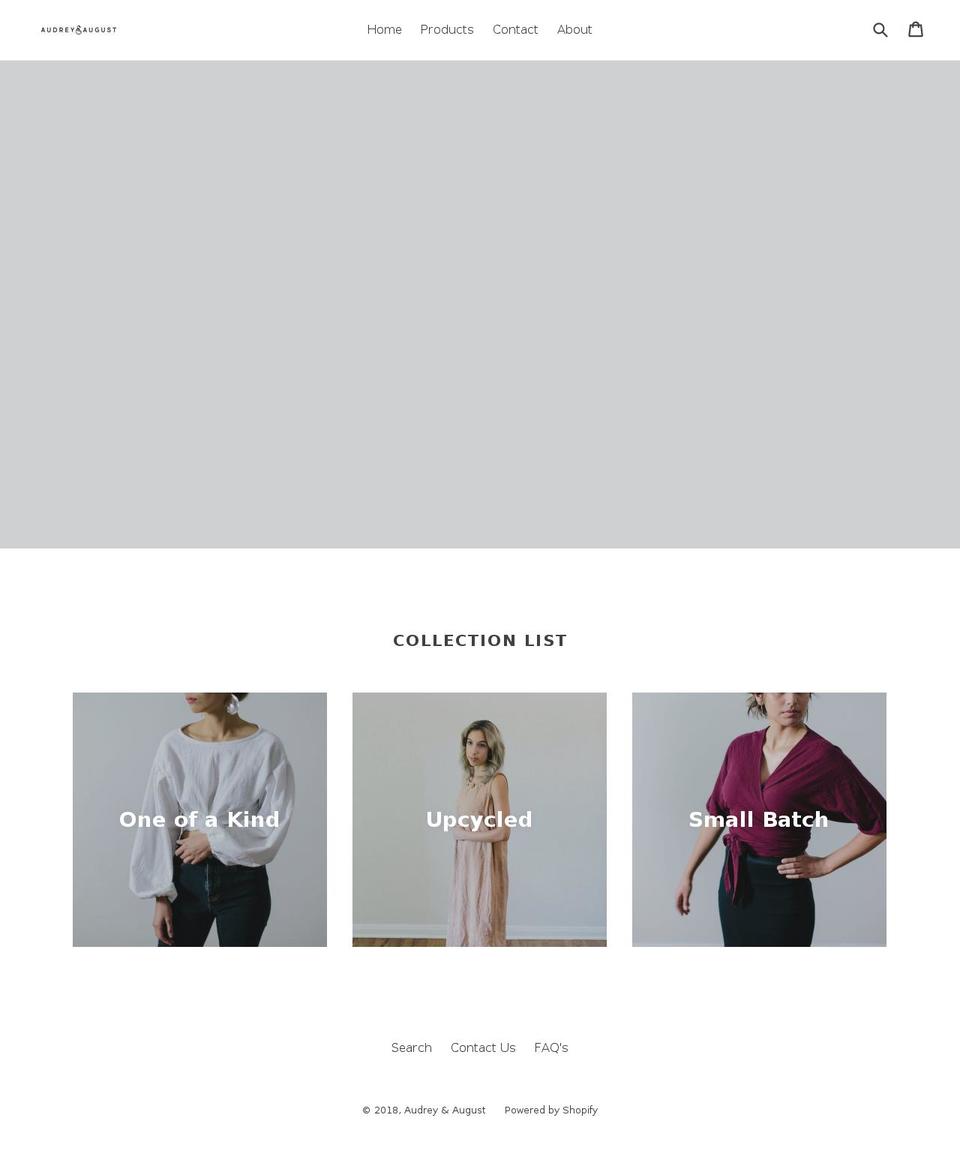 audreyandaugust.com — Shopify storefront screenshot
