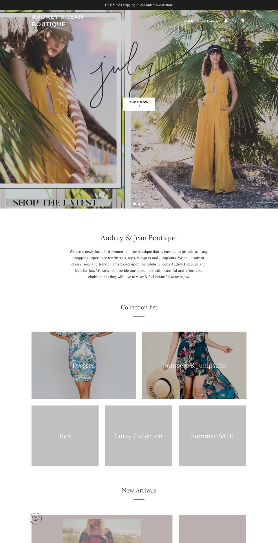 audreyandjean.com — Shopify storefront screenshot