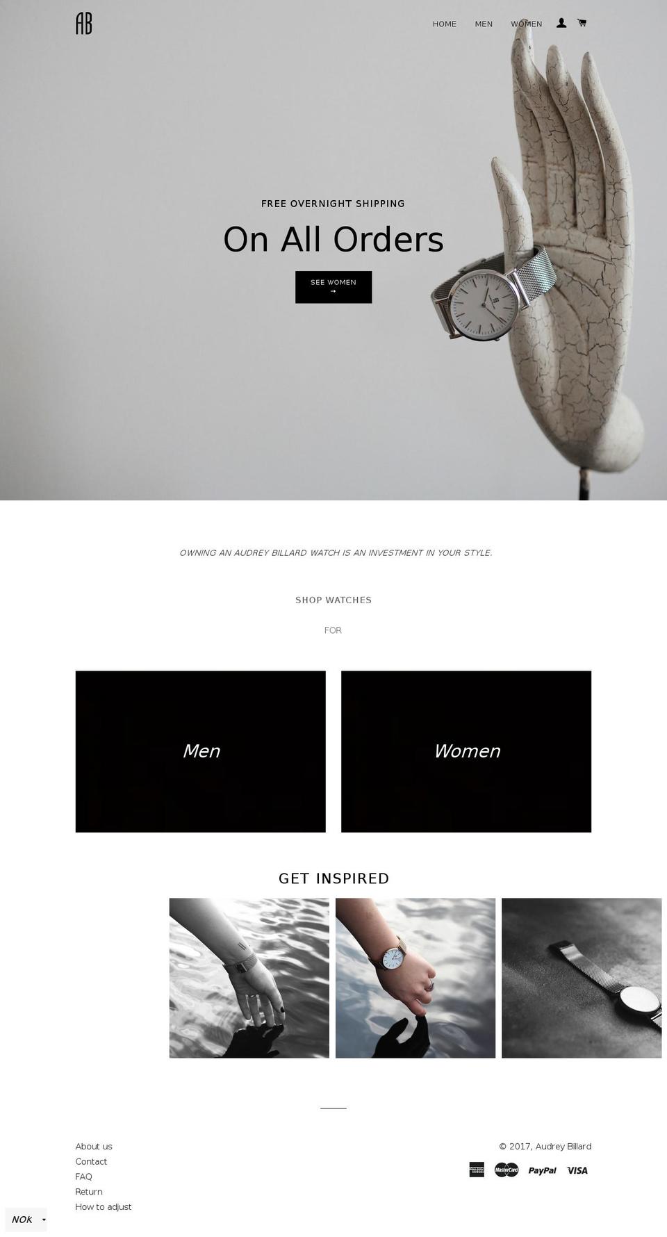 audreybillard.com shopify website screenshot