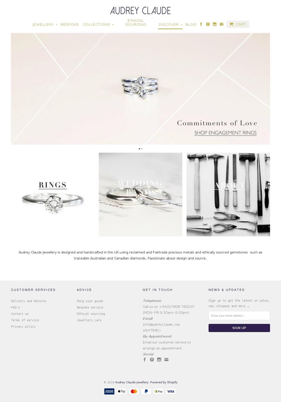 audreyclaude.com shopify website screenshot