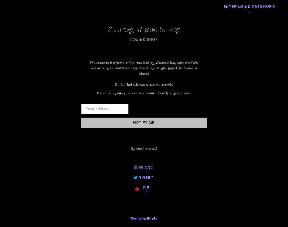 audreygraceizzy.com shopify website screenshot