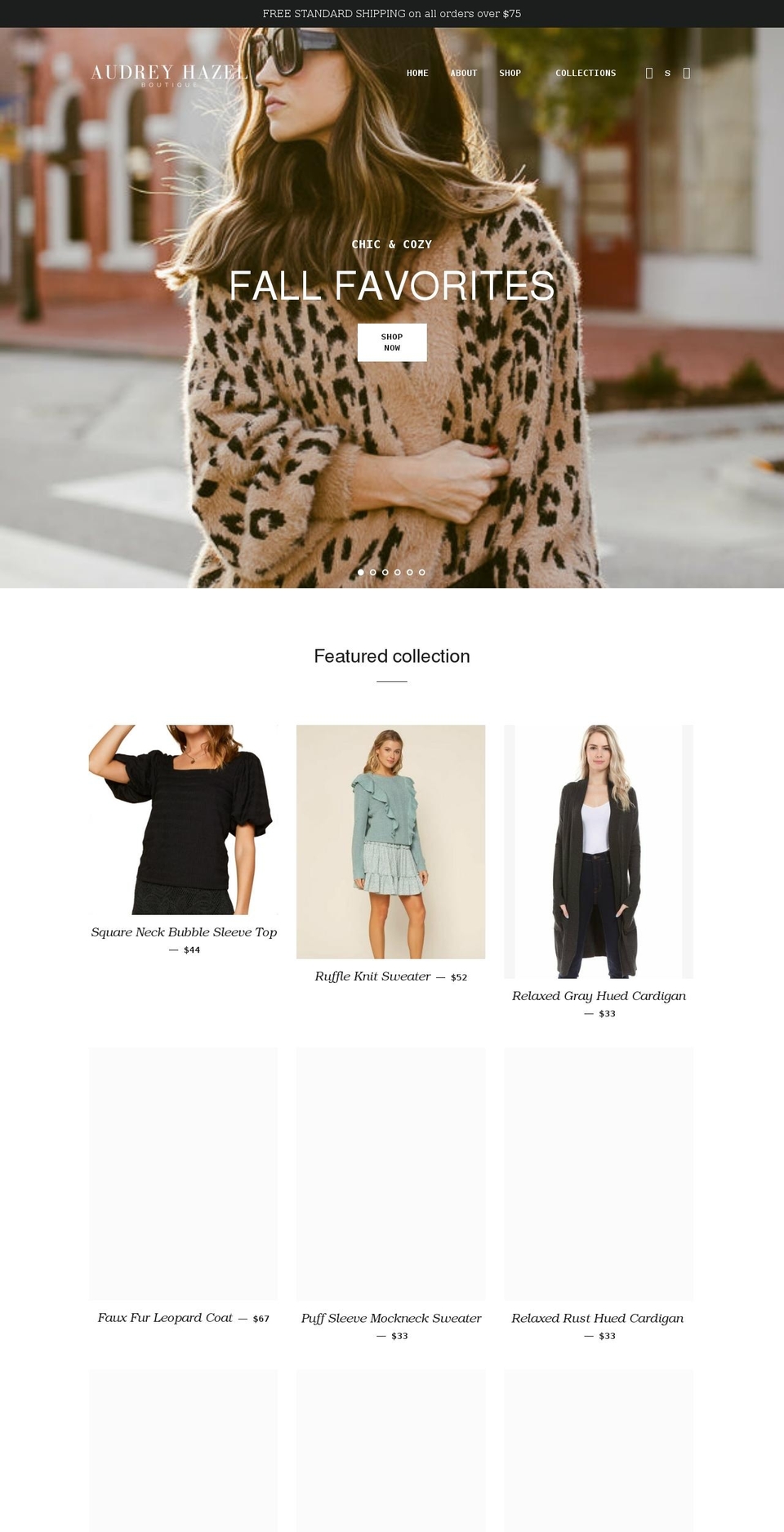 audreyhazel.com shopify website screenshot