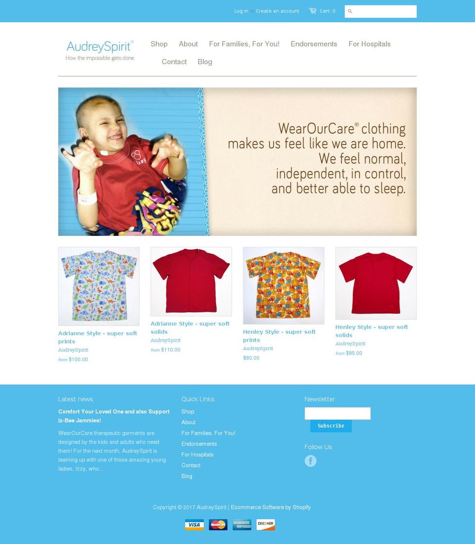 audreyspirit.com shopify website screenshot