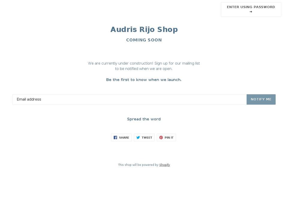 audrisrijoshop.com — Shopify storefront screenshot