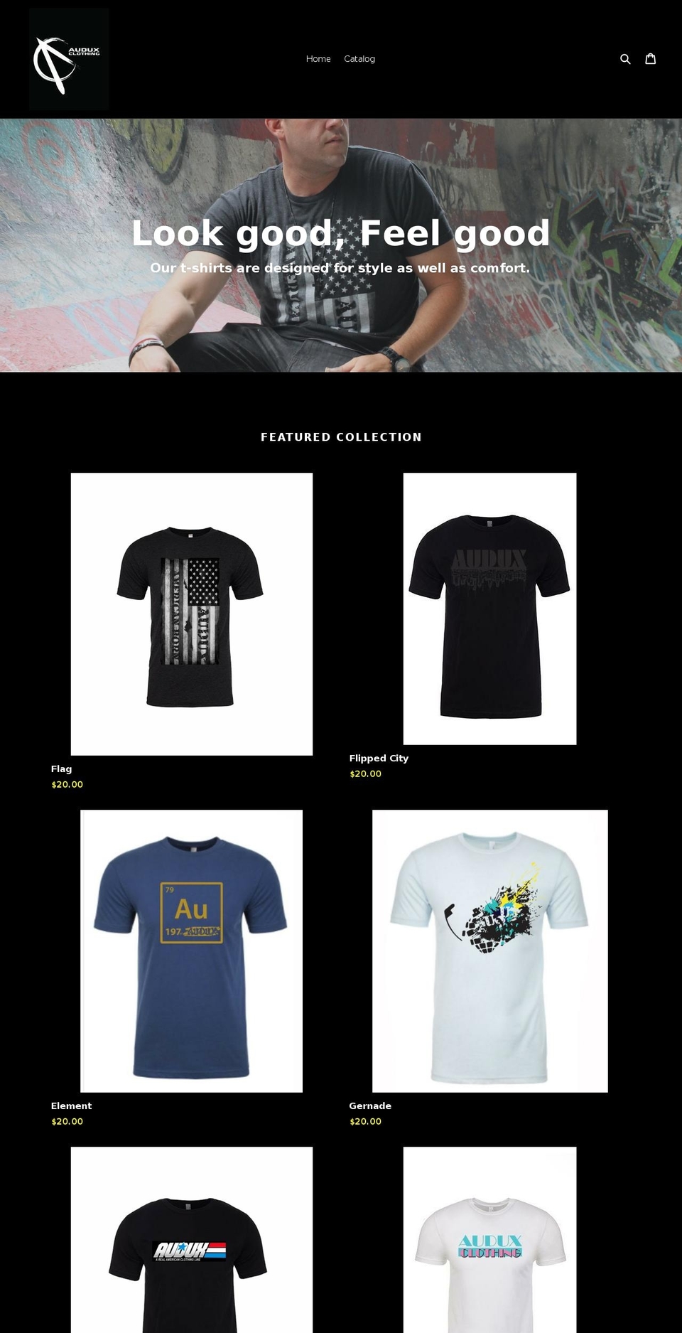 auduxclothing.com — Shopify storefront screenshot