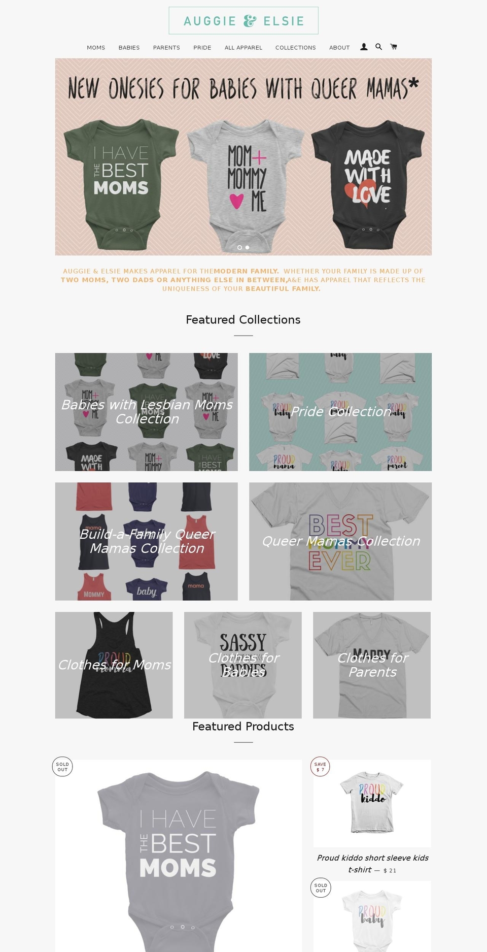 auggieandelsie.com — Shopify storefront screenshot