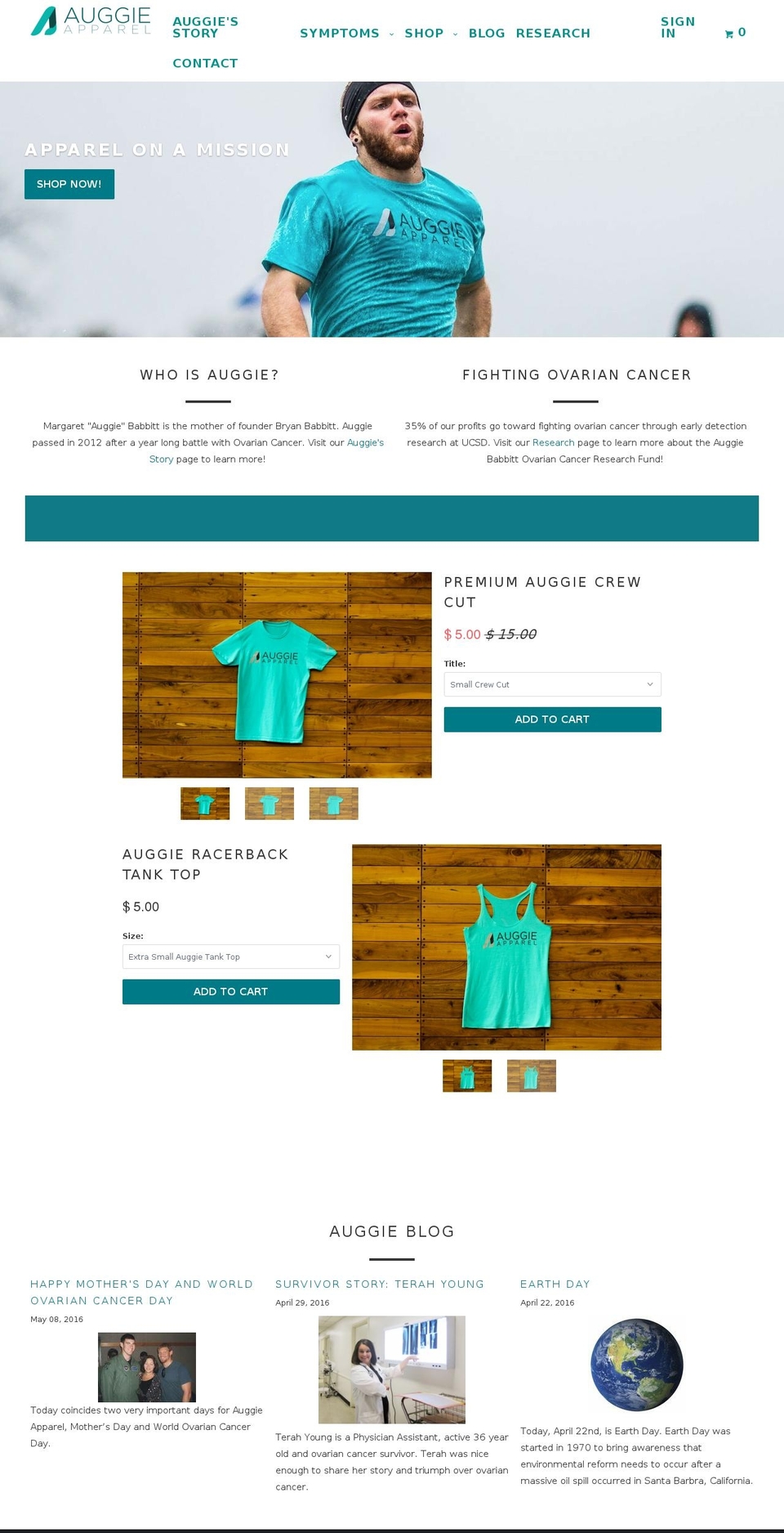 auggieapparel.com shopify website screenshot