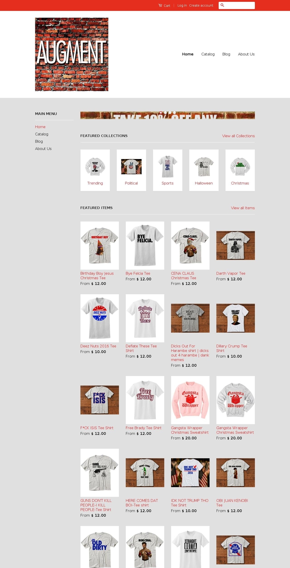 augmentclothingva.com shopify website screenshot