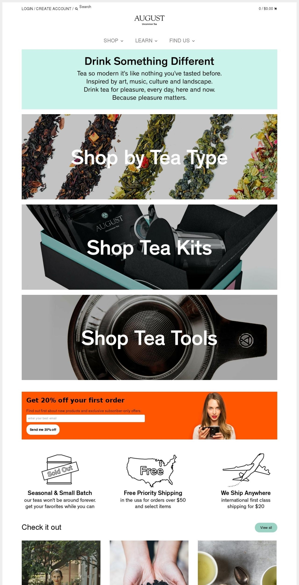 august.la shopify website screenshot