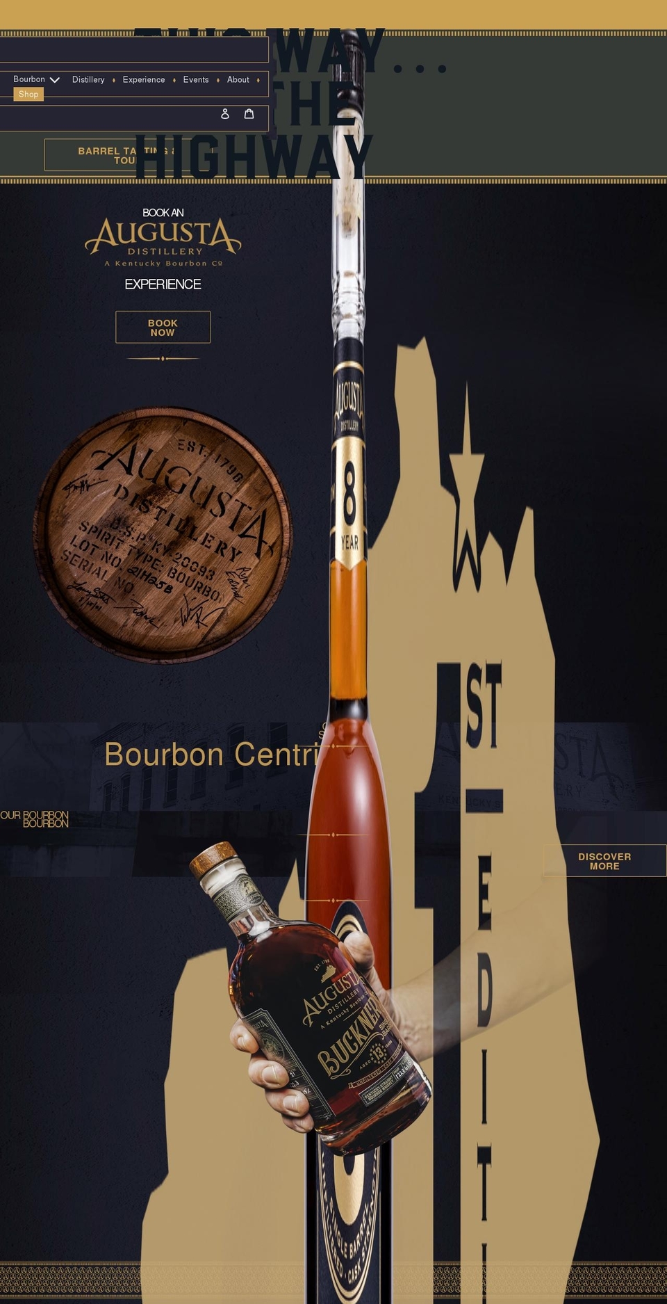 augustakydistillery.com shopify website screenshot