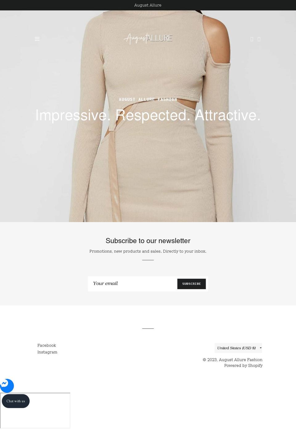 augustallure.com shopify website screenshot