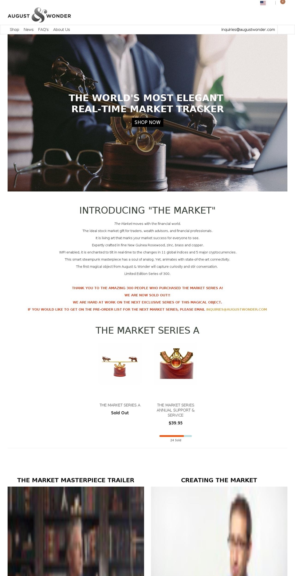 augustandwonder.com — Shopify storefront screenshot