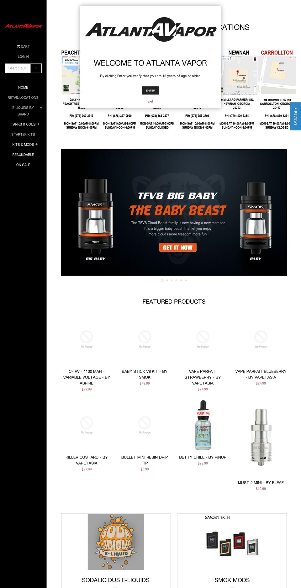 augustavapor.com shopify website screenshot