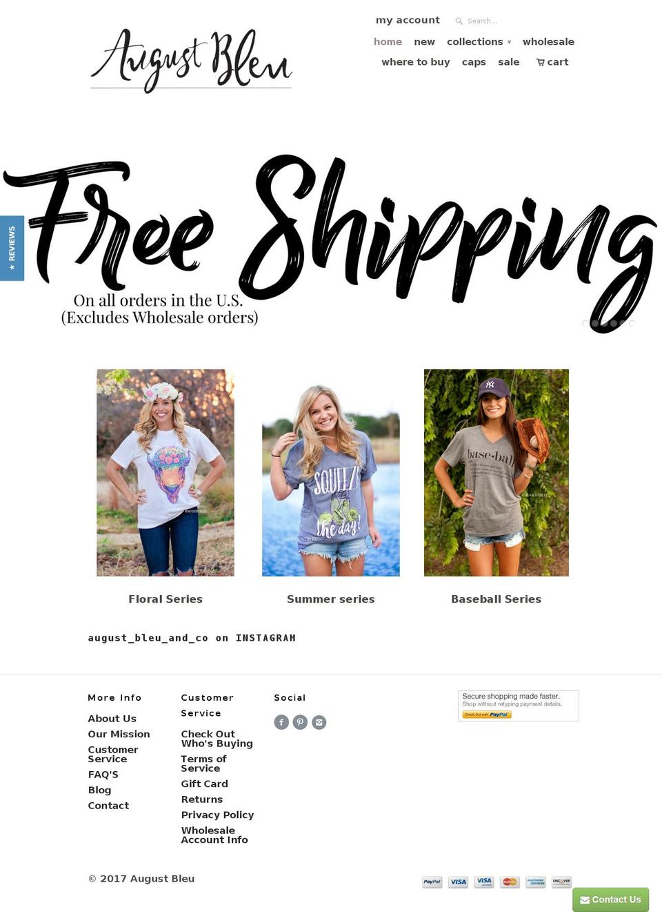 augustbleu.com shopify website screenshot