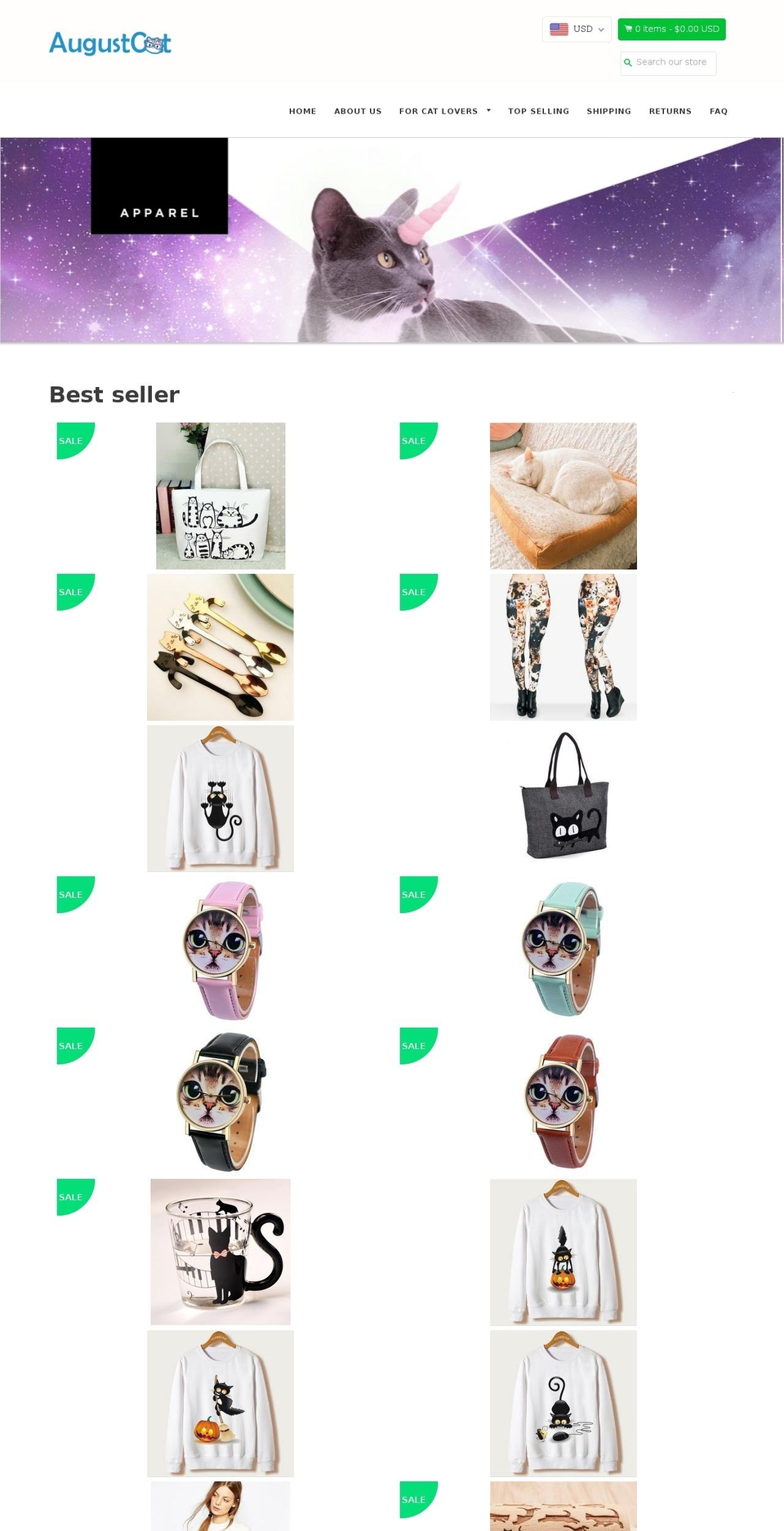 shopifybooster Shopify theme site example augustcat.com