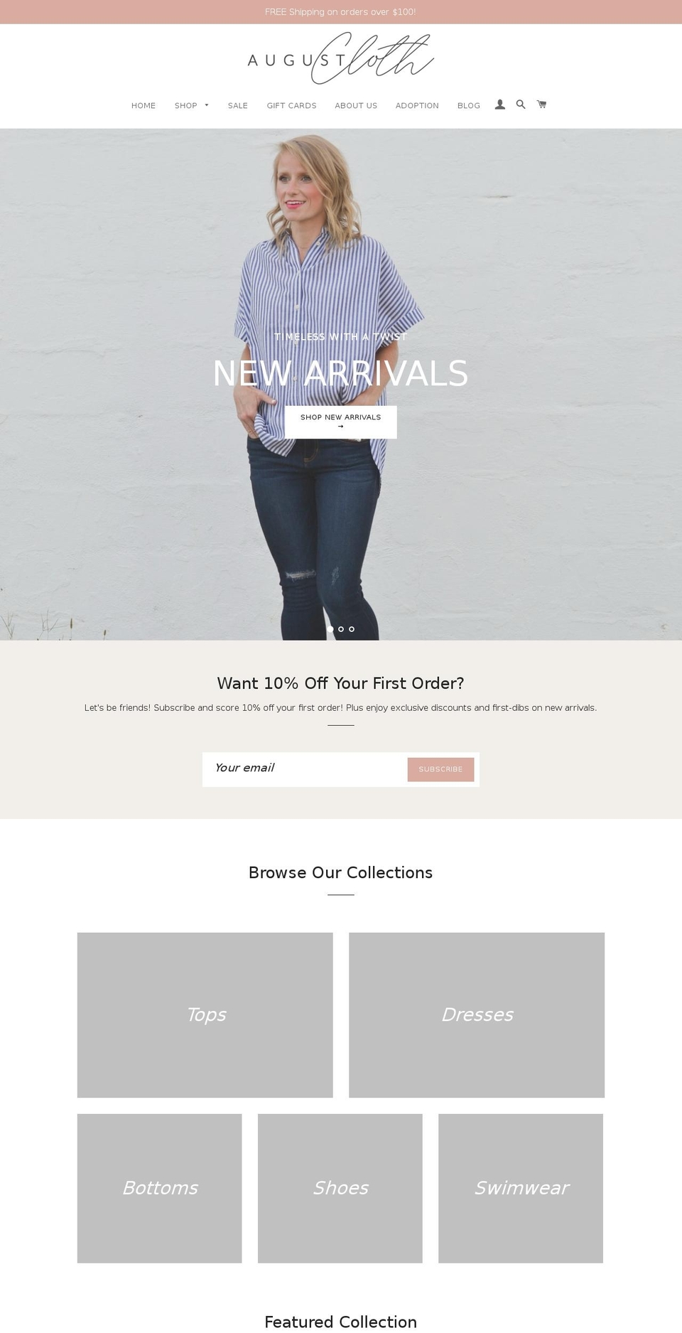 augustcloth.com shopify website screenshot