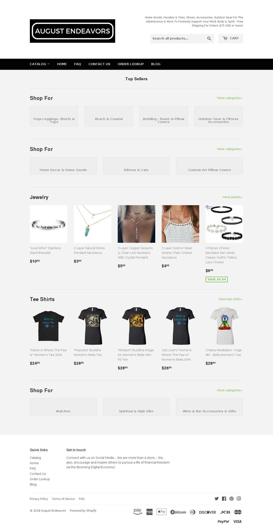 augustendeavors.com — Shopify storefront screenshot