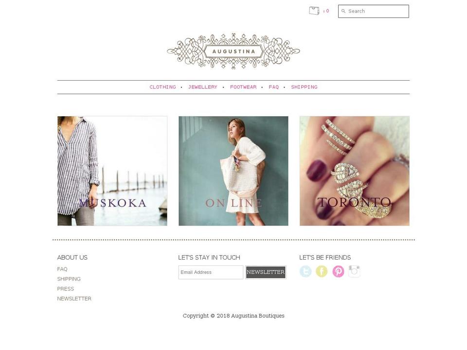 augustinaboutiques.com shopify website screenshot