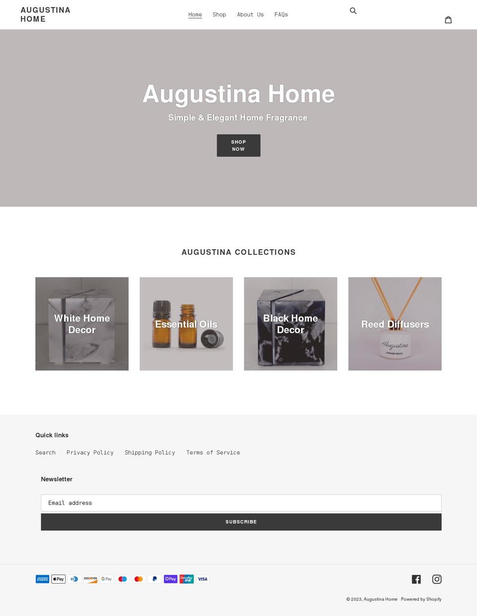 augustinahome.com shopify website screenshot