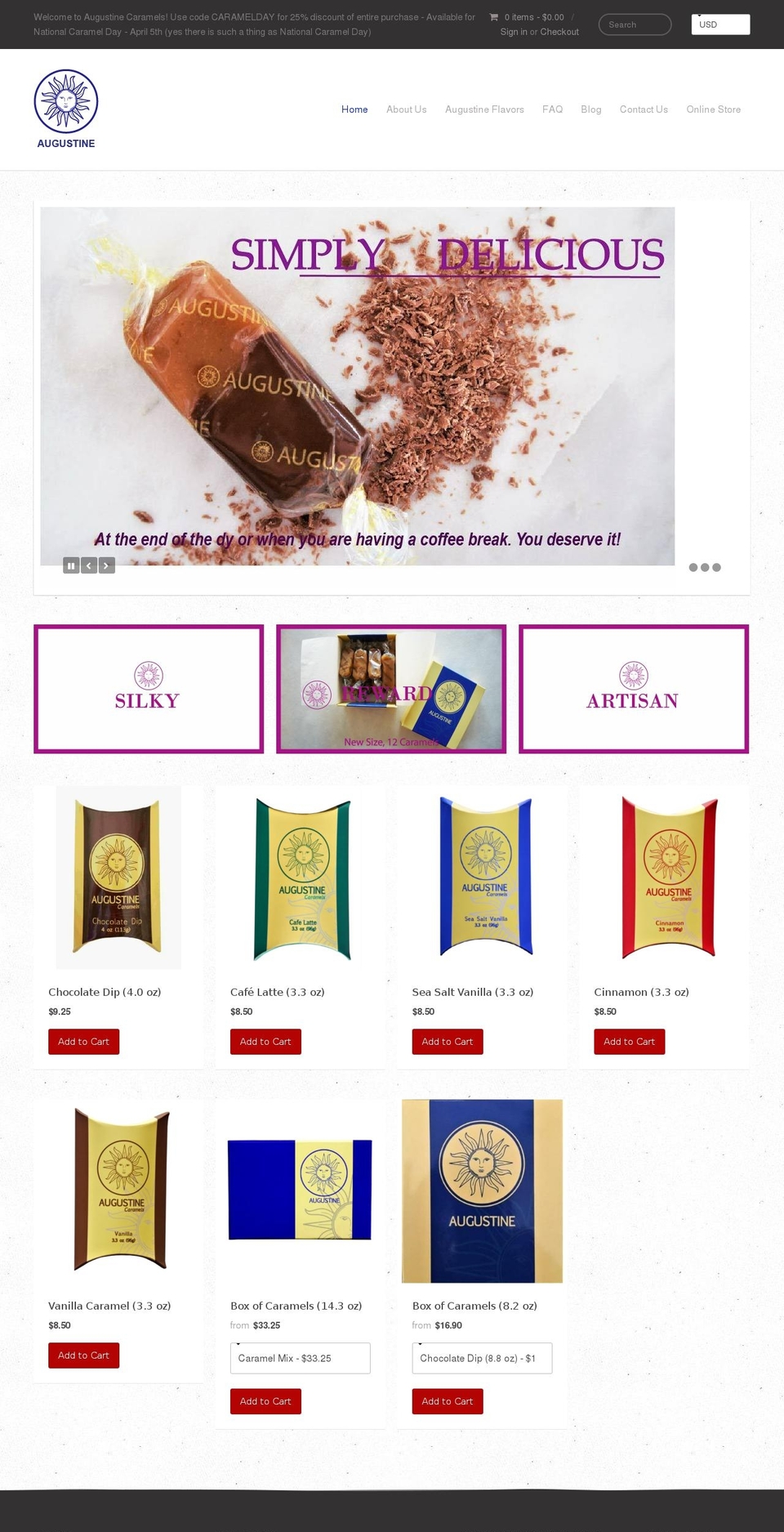 augustineconfectionery.com — Shopify storefront screenshot