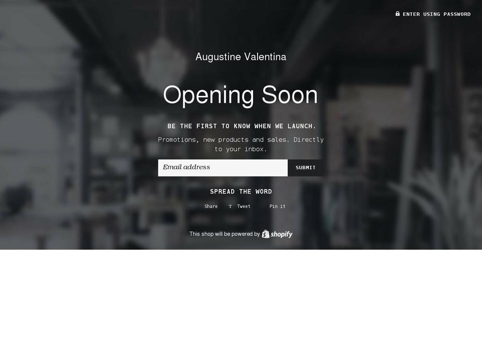 augustinevalentina.com shopify website screenshot