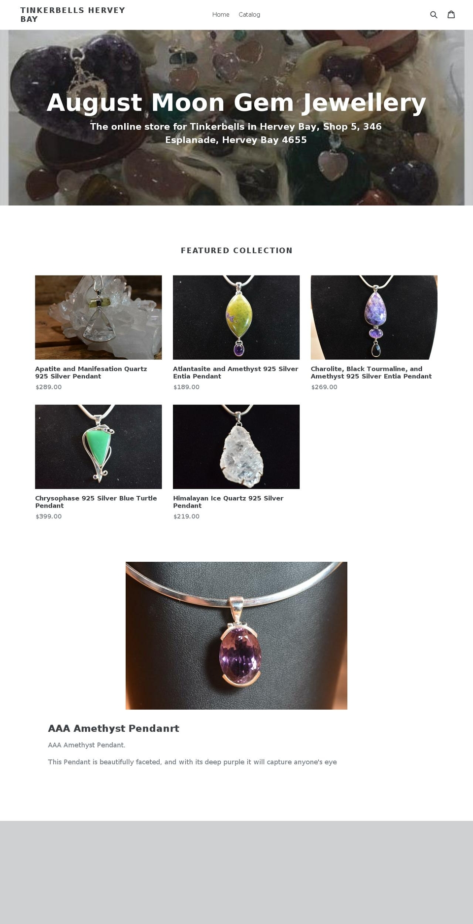 augustmoongemjewellery.com — Shopify storefront screenshot