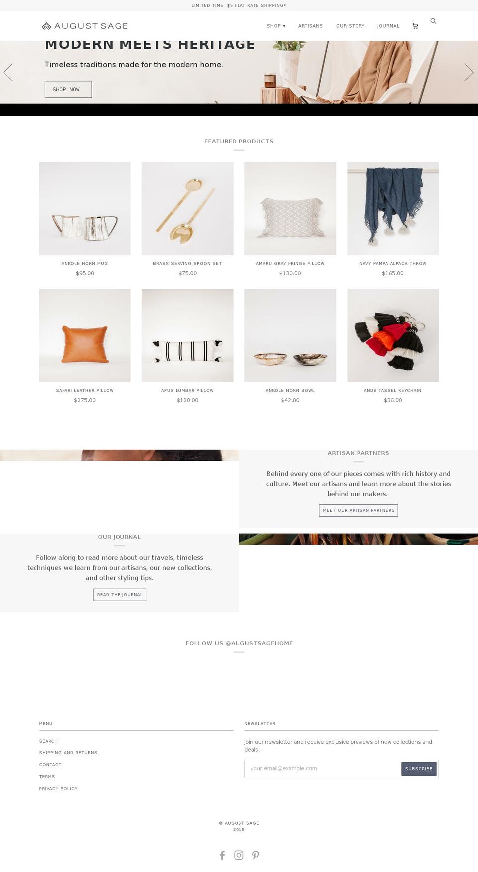 augustsage.com — Shopify storefront screenshot