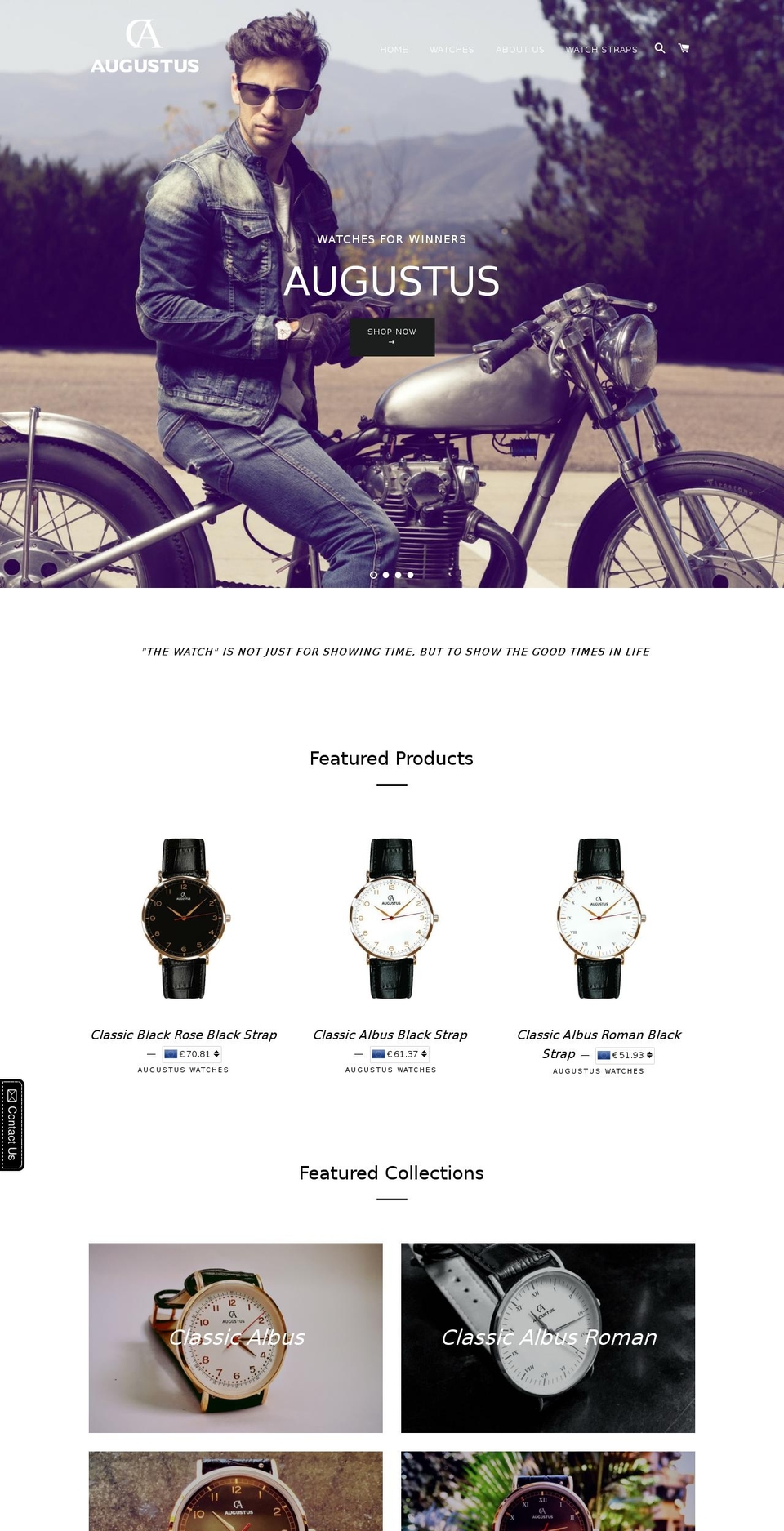 augustuswatches.com shopify website screenshot