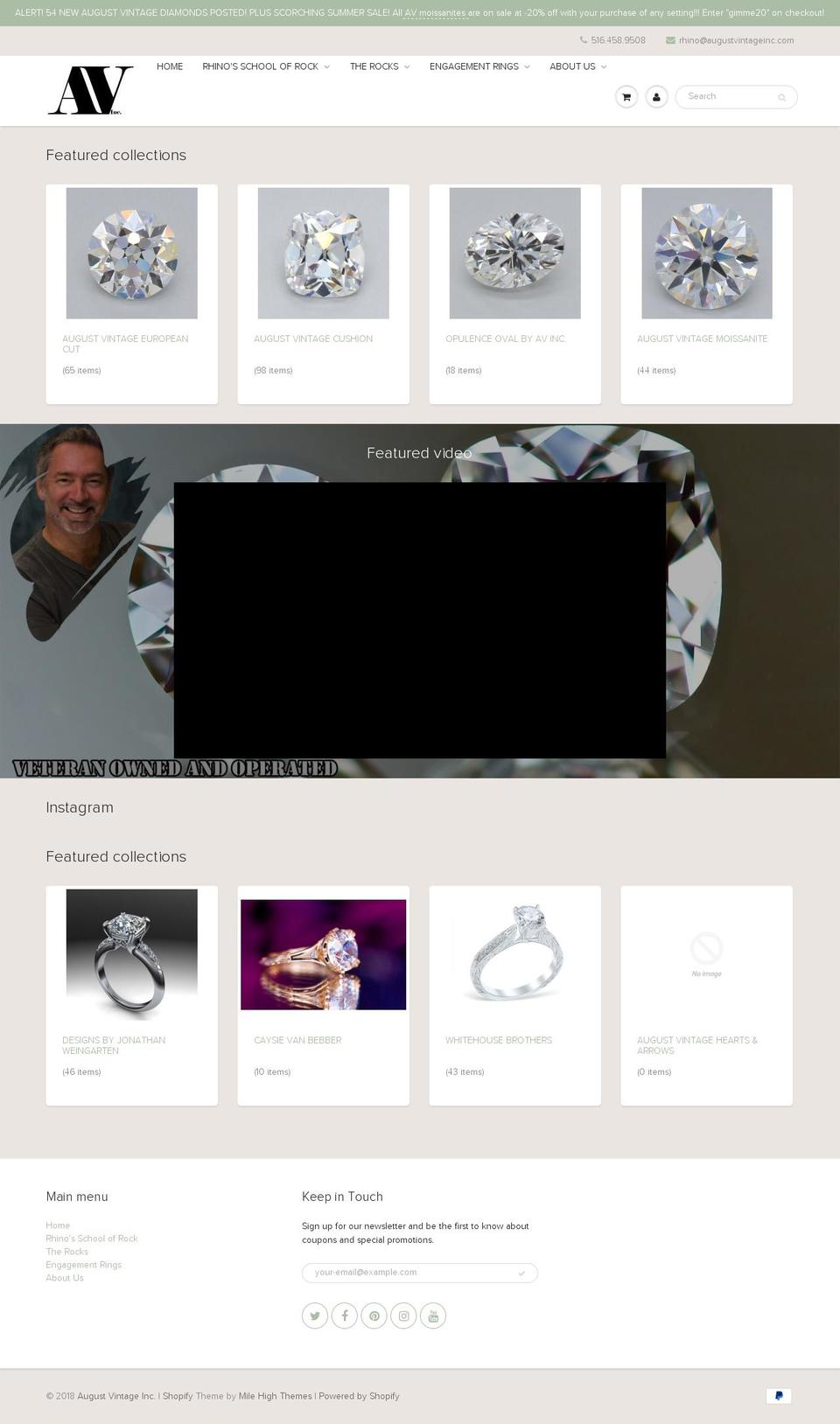 augustvintageinc.net shopify website screenshot