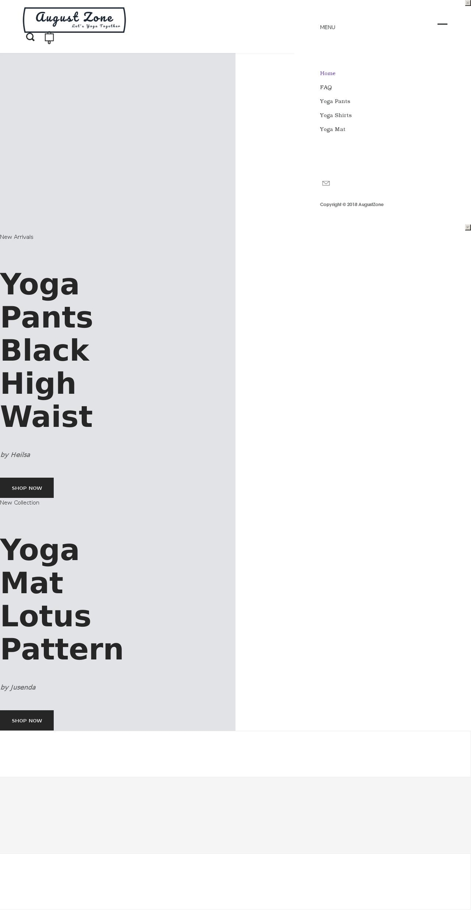 augustzone.com — Shopify storefront screenshot