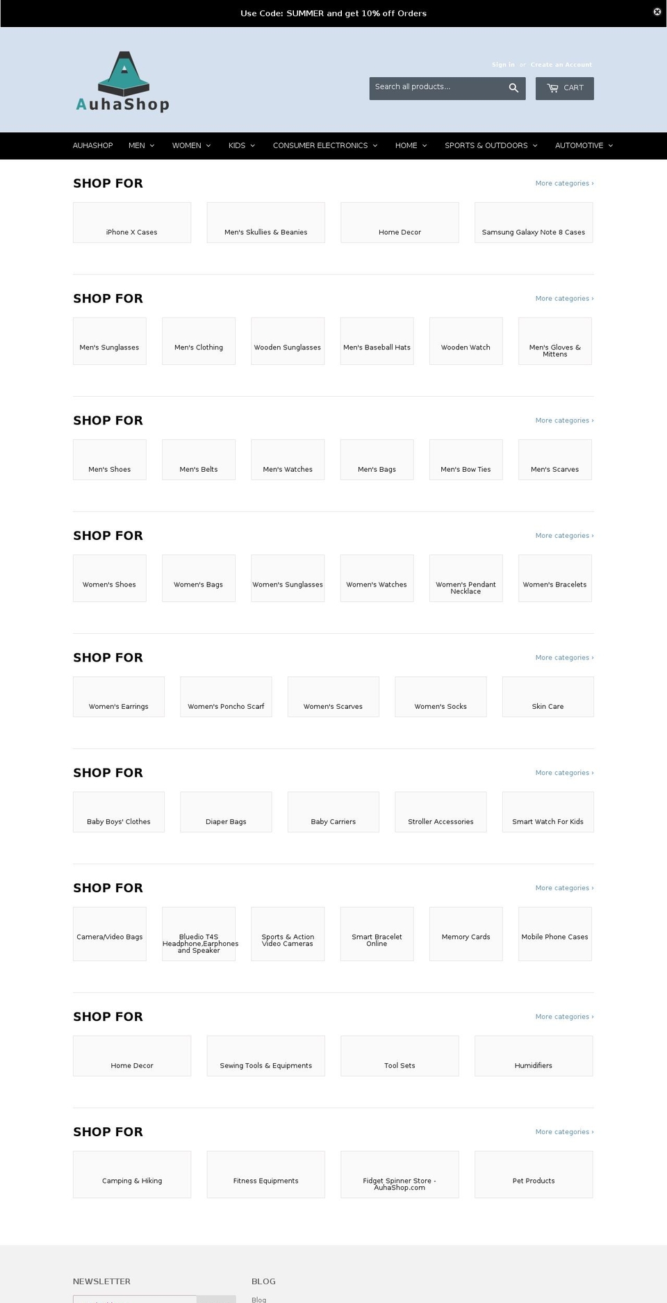 auhashop.com — Shopify storefront screenshot