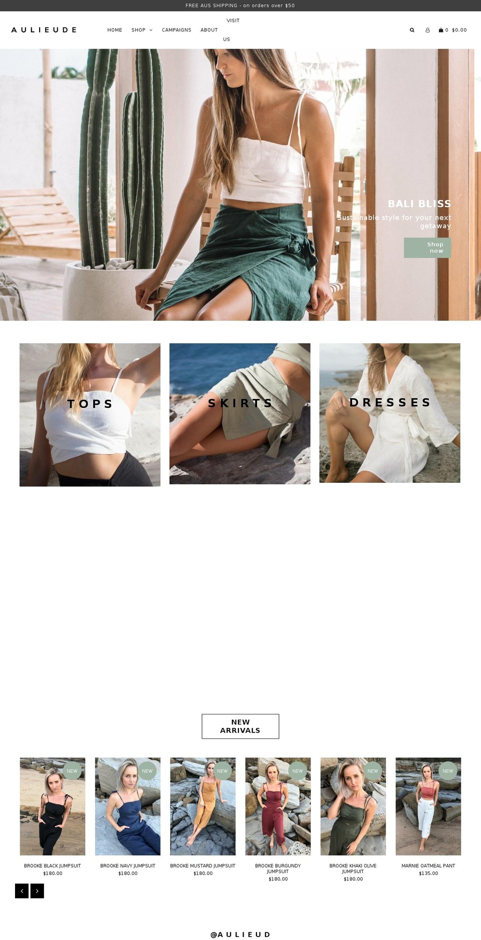 aulieude.com shopify website screenshot