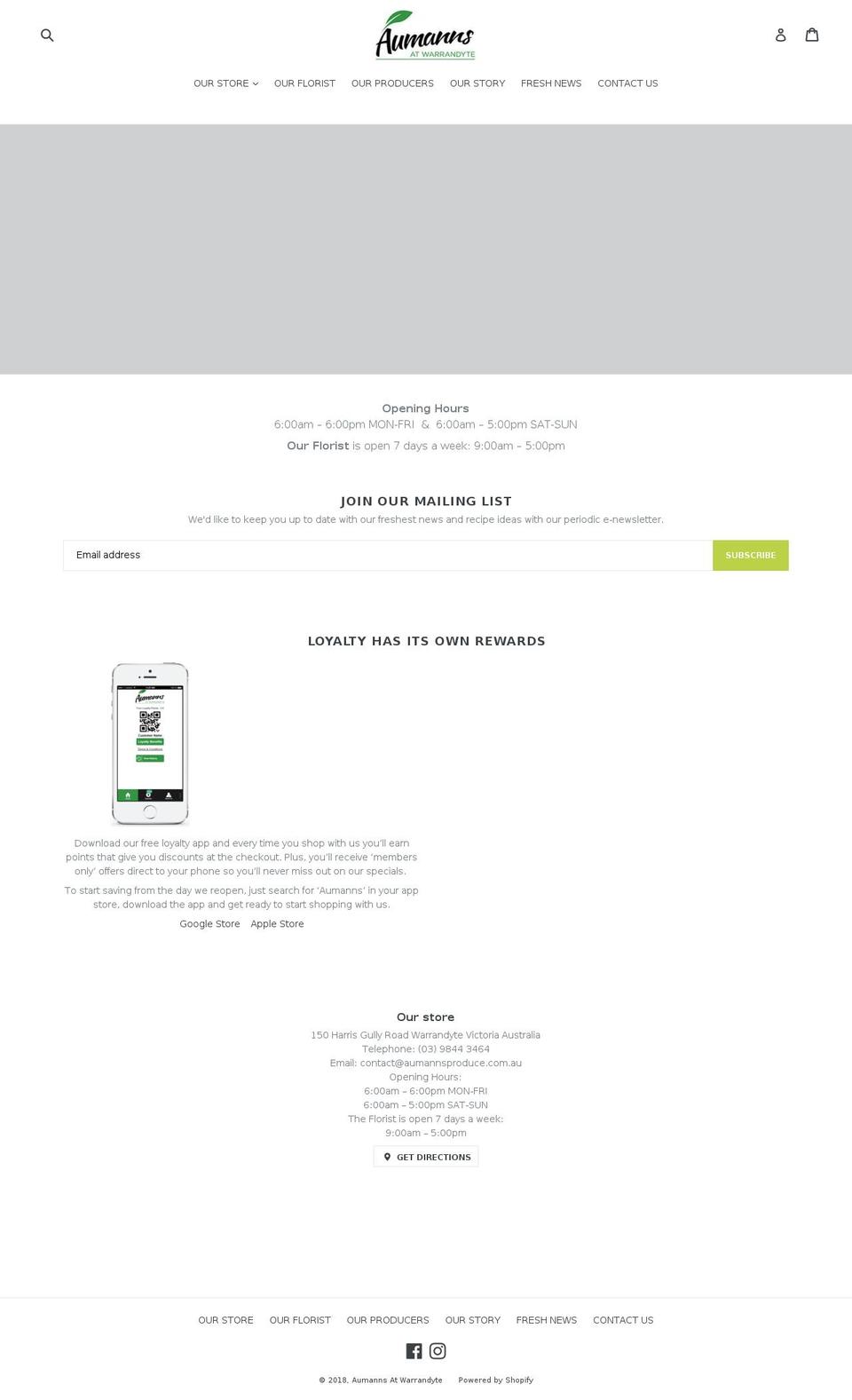 aumannsproduce.com — Shopify storefront screenshot