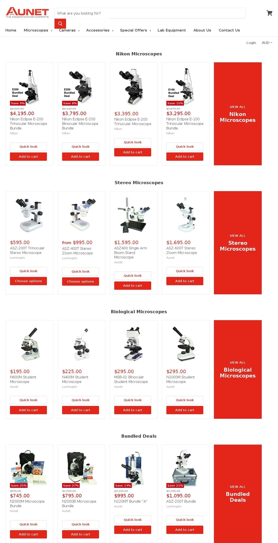 aunet.com.au shopify website screenshot
