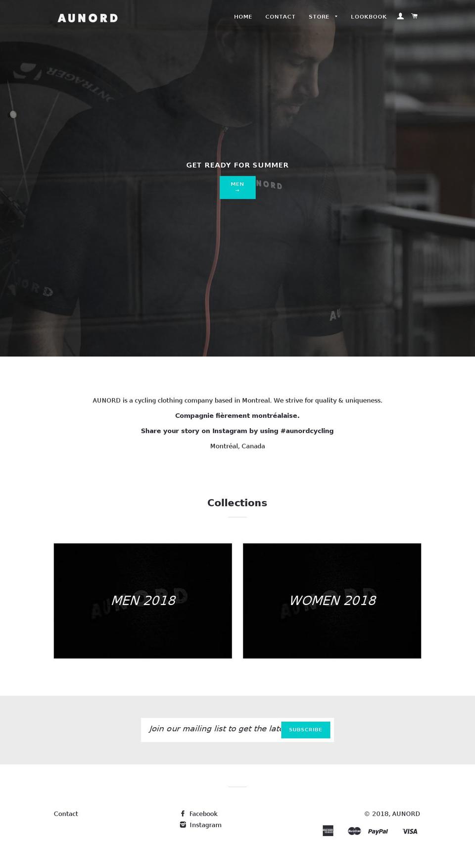 aunordcycling.com — Shopify storefront screenshot