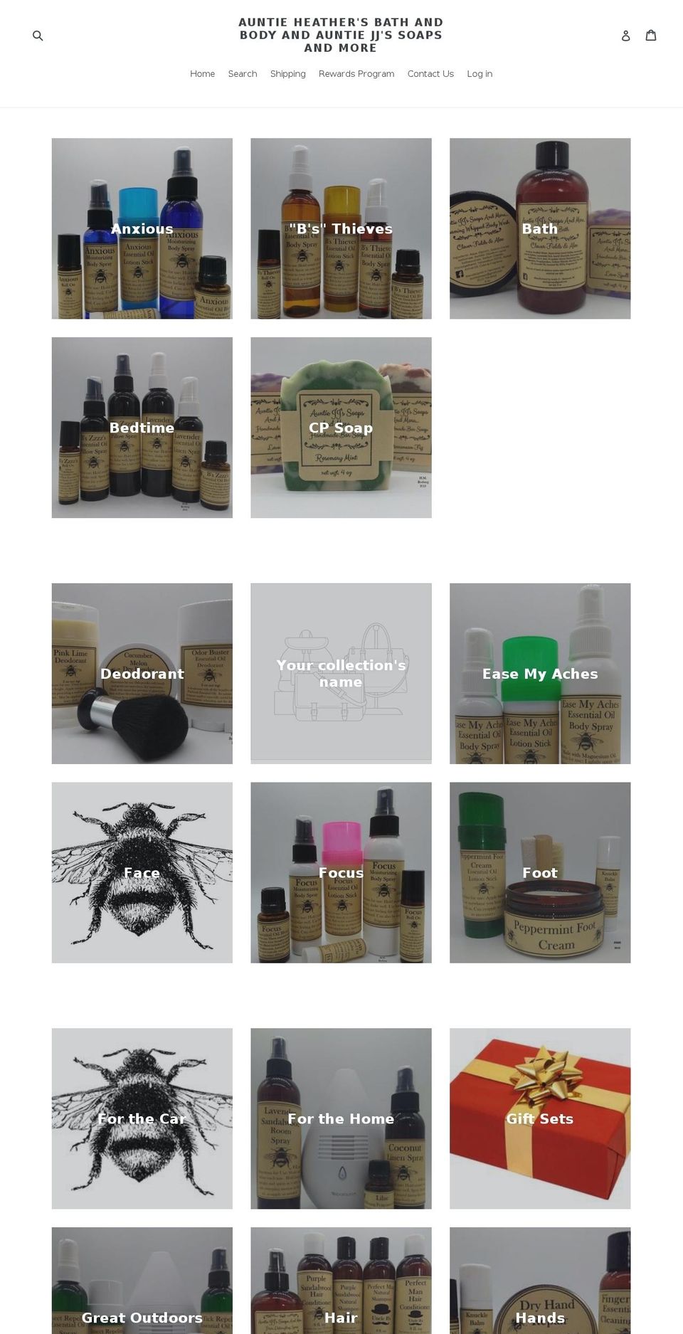 auntiebsbathandbody.com — Shopify storefront screenshot