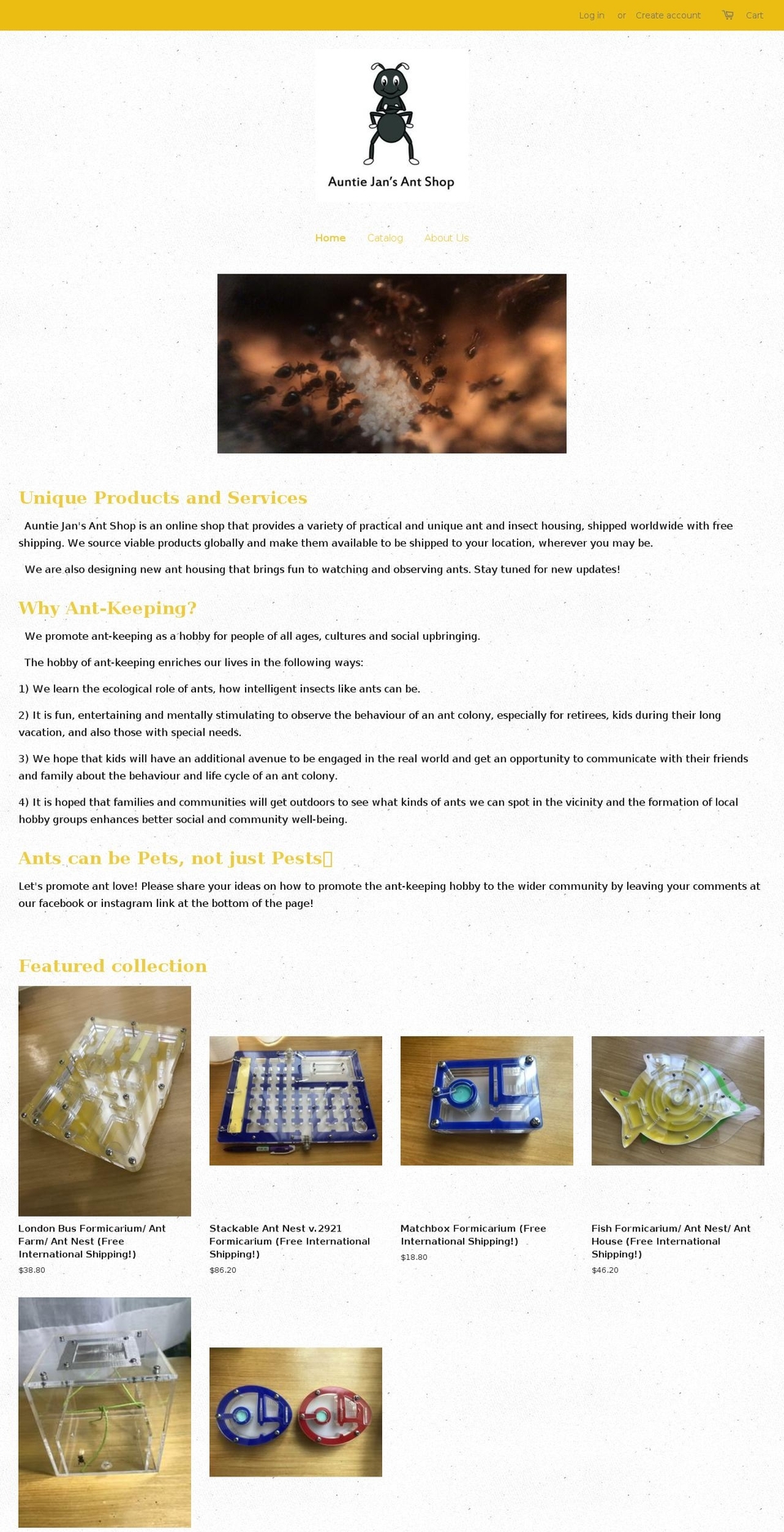 auntiejansantshop.com — Shopify storefront screenshot