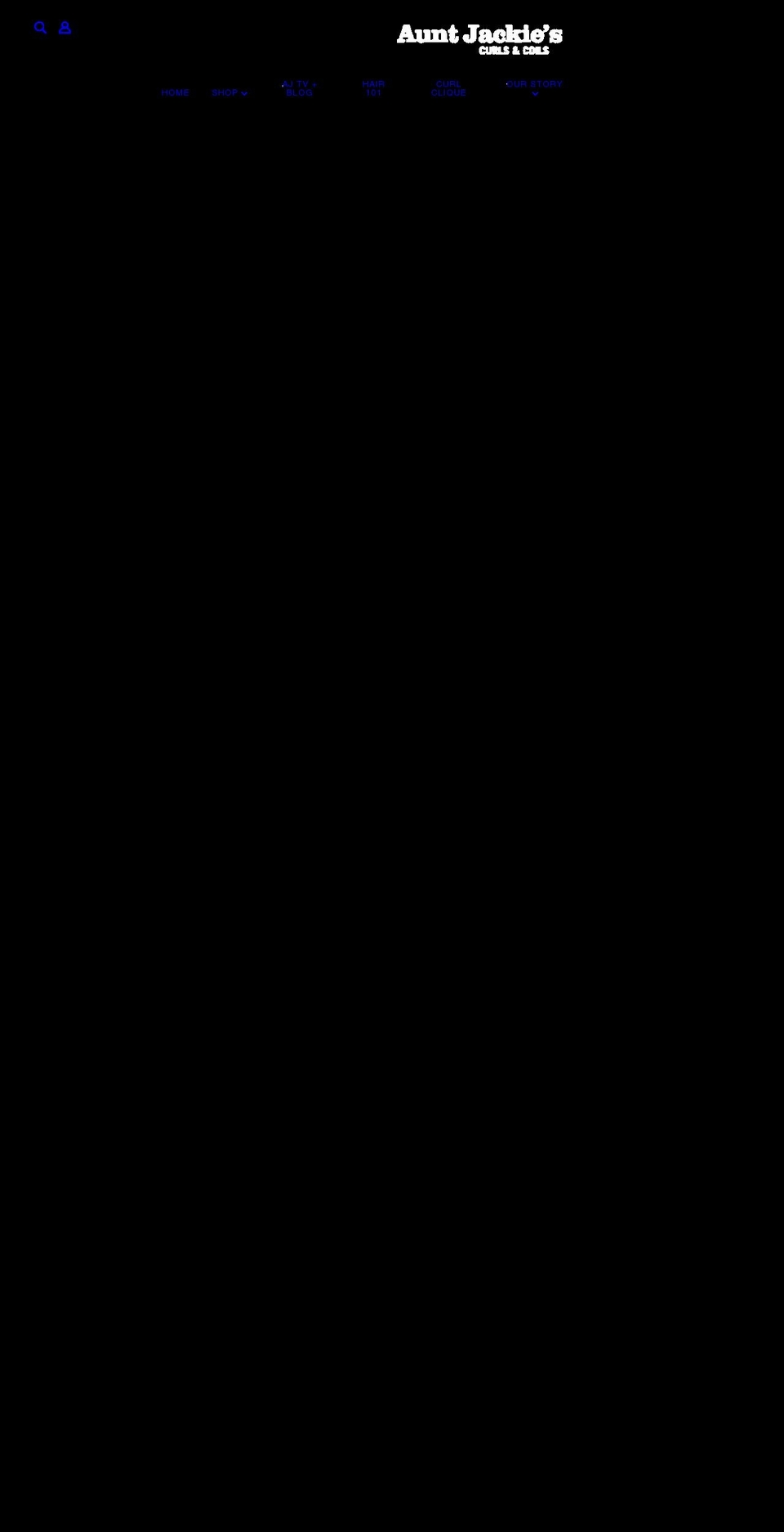 auntjackiescurlsandcoils.com shopify website screenshot