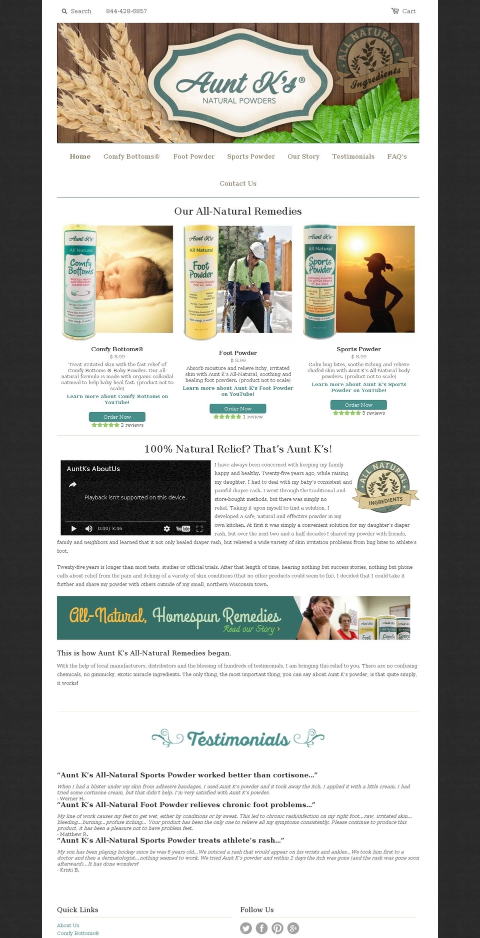 auntks.com shopify website screenshot