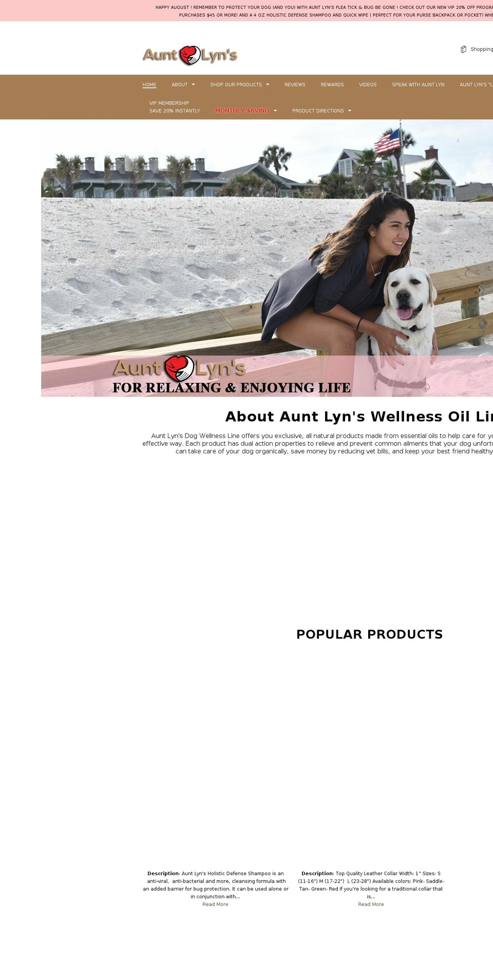 LYNS FRAMEWORK CODE WORK- WITH BOLD CUSTOMIZATION Shopify theme site example auntlyns.com