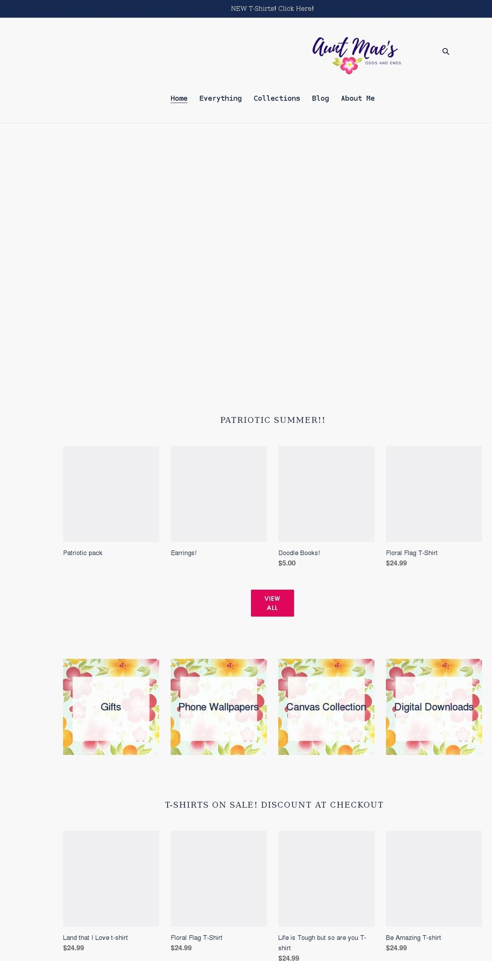 auntmaesoddsandends.com shopify website screenshot
