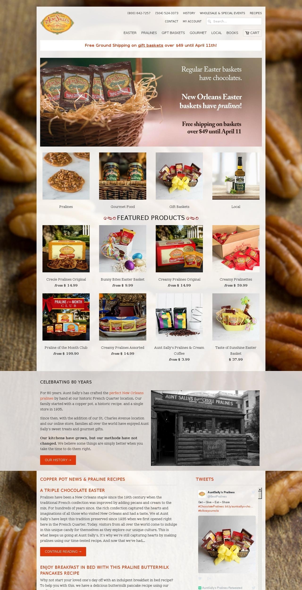 auntsallys.com shopify website screenshot