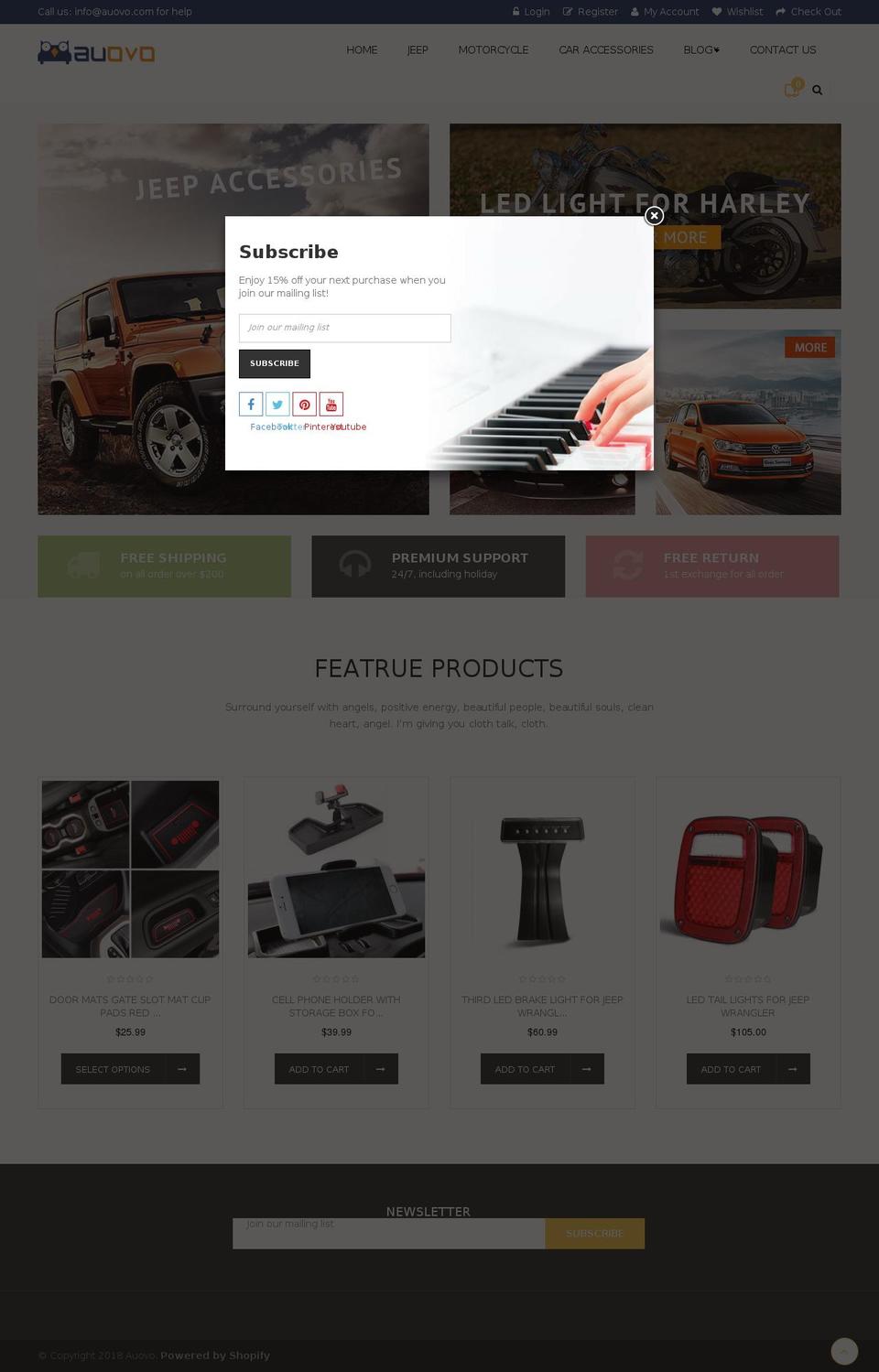 auovo.com — Shopify storefront screenshot