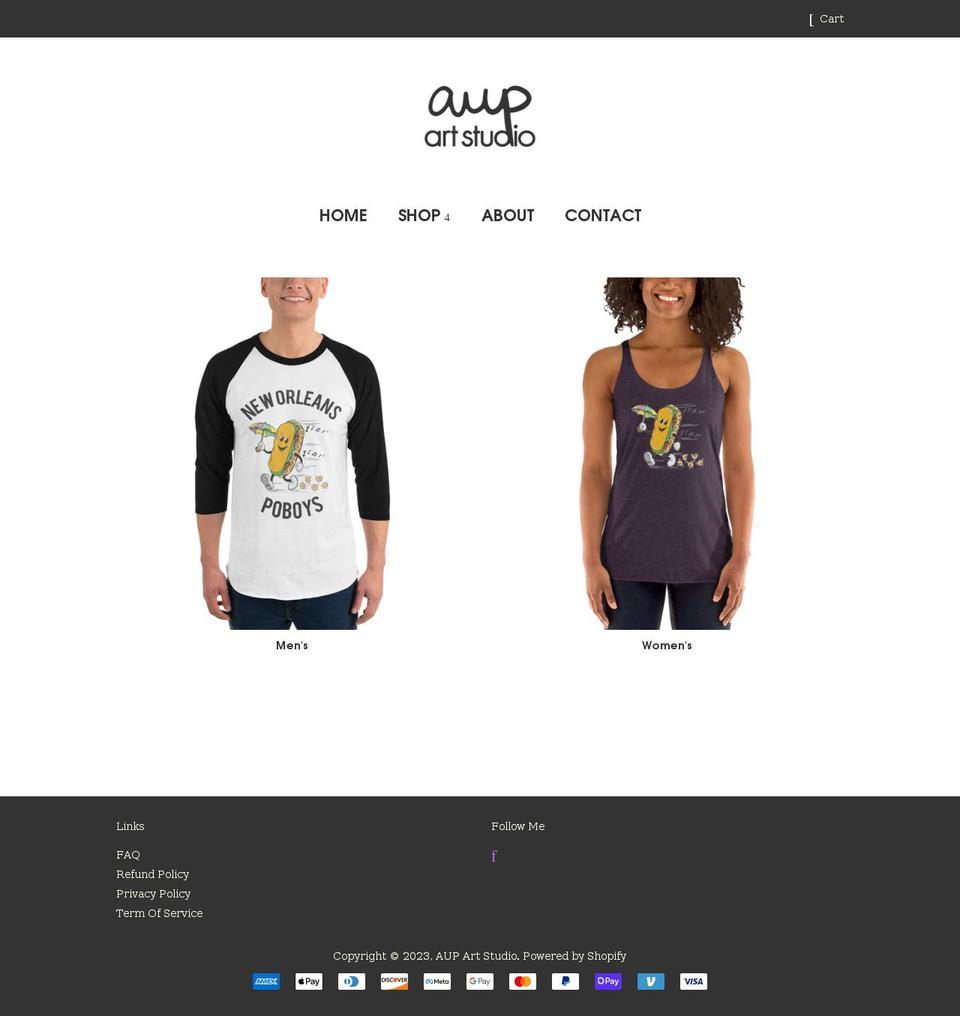 aupartstudio.com shopify website screenshot