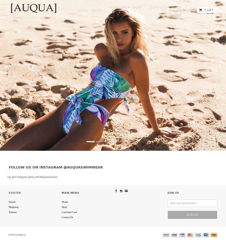 auquaswimwear.com shopify website screenshot