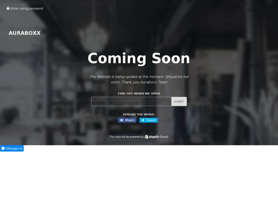 auraboxx.com shopify website screenshot