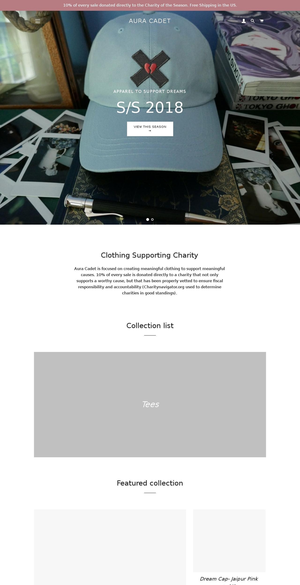 auracadet.com — Shopify storefront screenshot