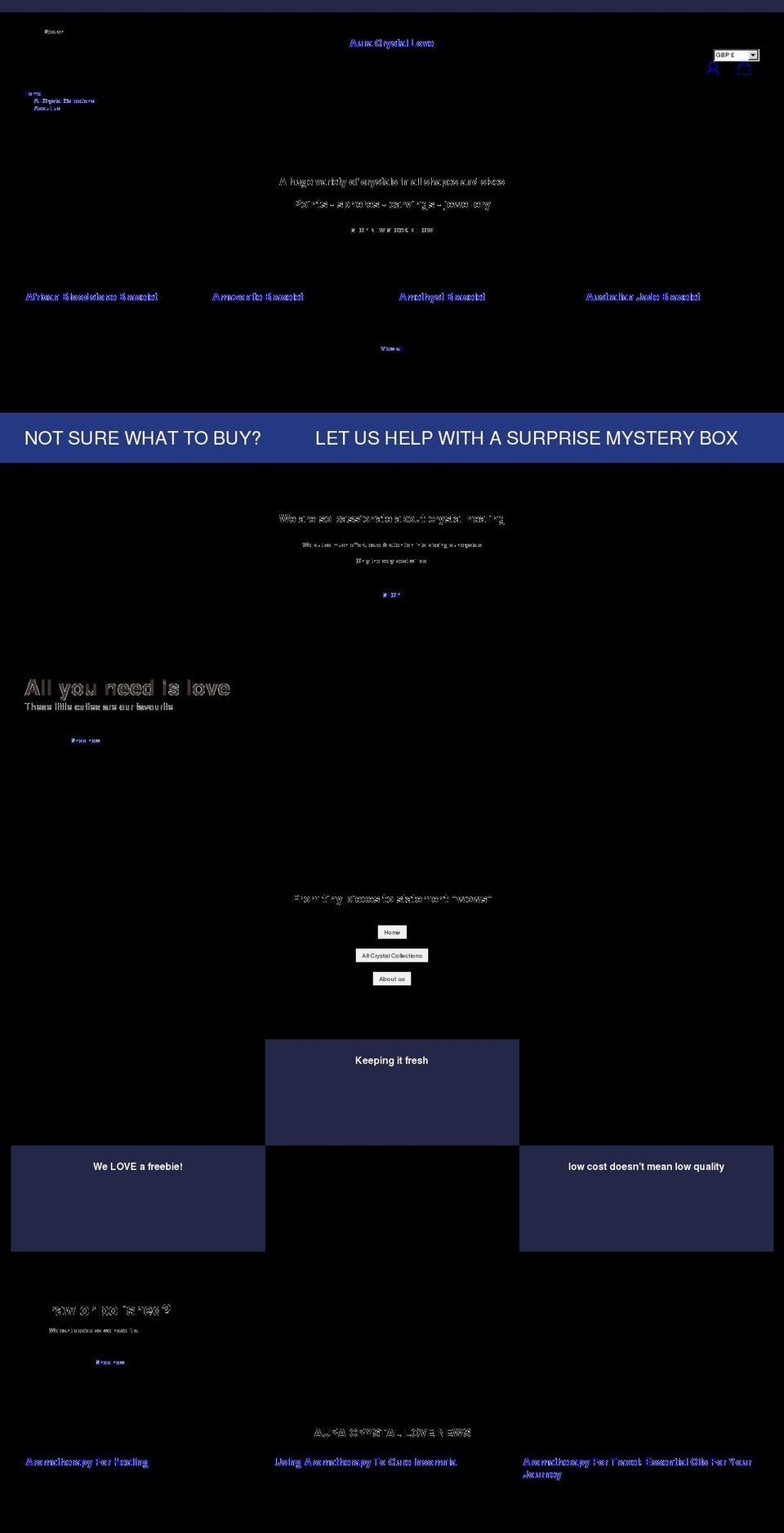 auracrystallove.co.uk shopify website screenshot
