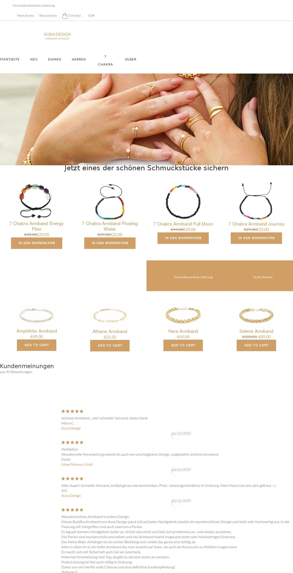 Aura Theme Shopify theme site example auradesign.de